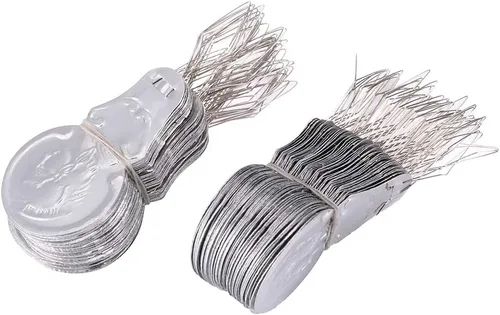 Miniatura 5 de 100 x lazo de alambre de tono plateado DIY aguja enhebrador de costura inserción mano máquina herramienta de costura