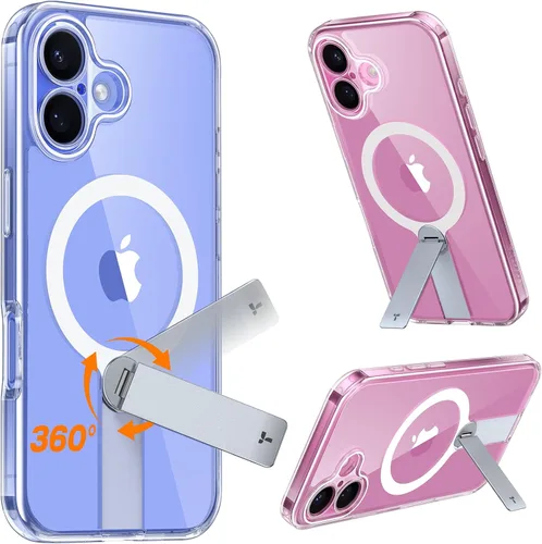 Miniatura 11 de TORRAS Funda magnética con soporte de 360° para iPhone 16, protección completa de la cámara, compatible con MagSafe, protección contra caídas
