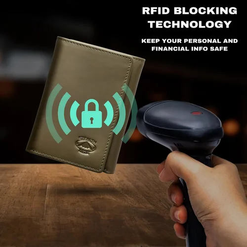 Miniatura 42 de Stealth Mode Cartera de cuero triple RFID para hombres con soporte de identificación abatible (negro)