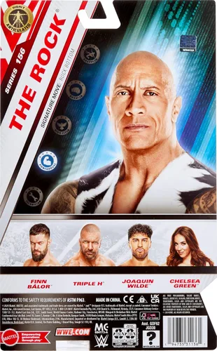 Miniatura 6 de Mattel WWE The Rock Figura de acción, Main Event Series #156, Superestrella coleccionable de 6 pulgadas con 14 puntos de articulación y aspecto