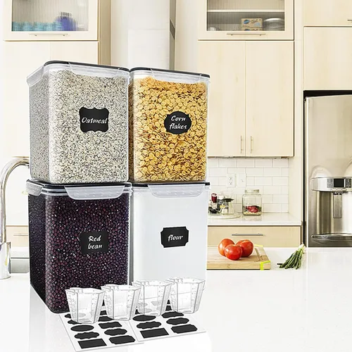 Miniatura 7 de VERONES Recipientes herméticos grandes y altos para almacenamiento de alimentos, paquete de 10 unidades de organización hermética de plástico