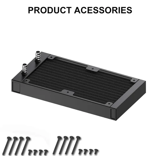 Miniatura 5 de Clyxgs Radiador de refrigeración por agua, radiador intercambiador de calor de aluminio de 12 tubos con tubo para PC CPU, computadora, sistema de 12