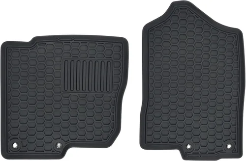 Hecho a medida para 2016-2024 Nissan Titan/Titan XD Cabina doble/Cabina extendida - Tapetes de piso de goma para todo clima (Fila delantera, 2