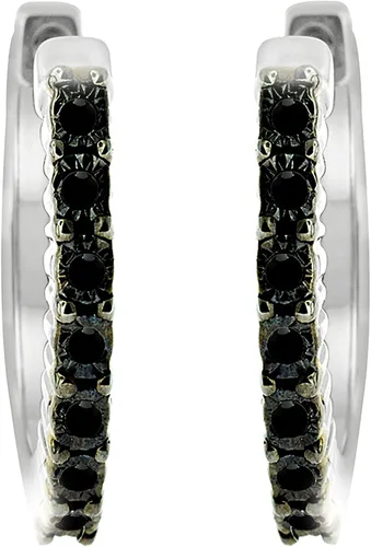 Miniatura 5 de Hdiamonds Pendientes de aro de plata de ley con diamantes