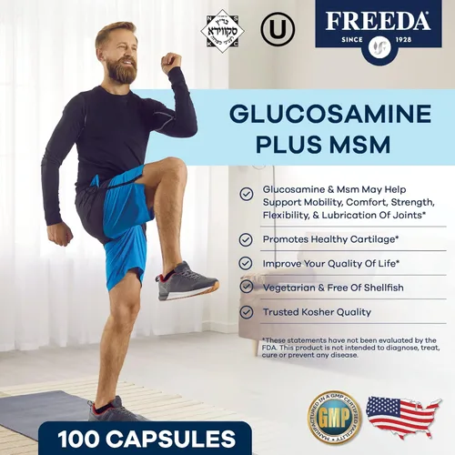 Miniatura 2 de FREEDA Glucosamina MSM – Suplemento vegano de flexibilidad y movilidad articular – Glucosamina vegetariana sin mariscos – Apoya la función articular