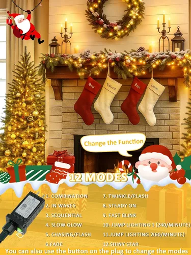 Miniatura 5 de 2025 Nuevas Luces de Navidad Conectables con Control de Voz para Interiores/Exteriores, 200 LED 23.1 mt Extensibles, Cadena de Luces de Navidad