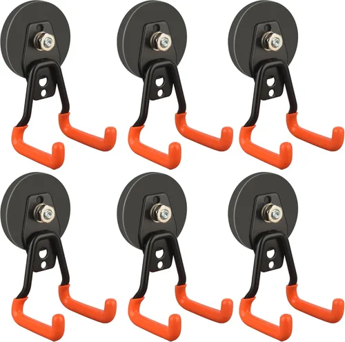 Miniatura 8 de ULIBERMAGNET Ganchos magnéticos de garaje resistentes, ganchos magnéticos fuertes para taladro eléctrico, herramientas de jardín, manguera, tablero