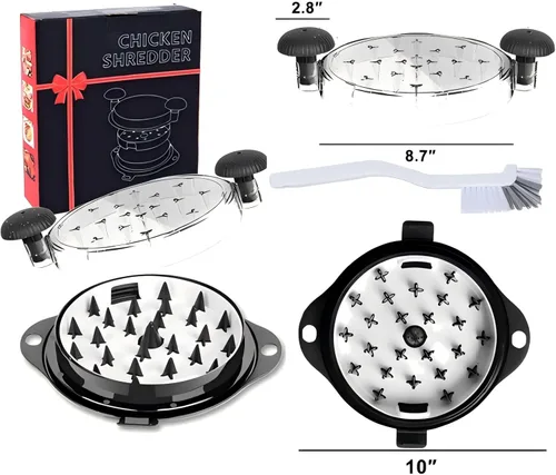 Miniatura 7 de Trituradora de pollo, trituradora de carne torcida, grande para pechugas de pollo, carne de cerdo desmenuzada con garras de acero inoxidable 304