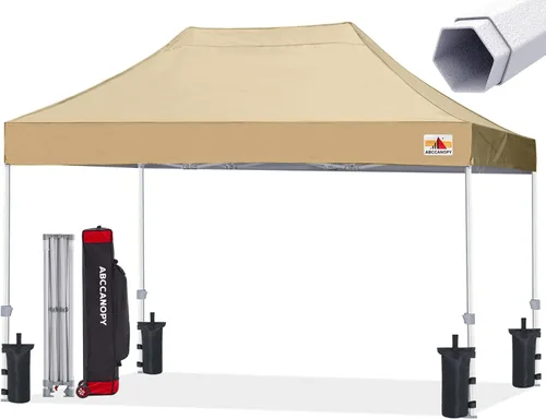 Miniatura 36 de ABCCANOPY Tienda de campaña con toldo emergente comercial 10x10 Serie Premium, Beige