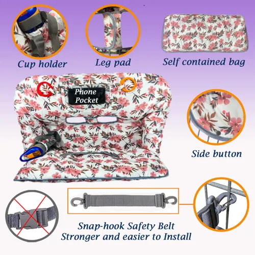 Miniatura 3 de Funda para carrito de compras para bebé, funda para carrito de abarrotes para bebé niño y bebé niña, funda para silla alta para bebé y niño pequeño