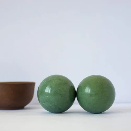 Miniatura 5 de Bolas de baoding verde oscuro mármol chino salud ejercicio masaje bolas aliviar el estrés ejercicio de la mano relajarse dedos regalo