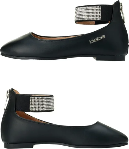 Miniatura 3 de bebe Zapatos de niña - Zapatos planos de ballet con diamantes de imitación tachonados para el tobillo (niñoniña), Negro