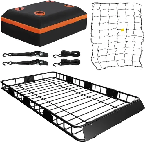 Miniatura 8 de WEIZE Cesta de Carga con Enganche para SUV, Camión - 53x19 Pulgadas, Capacidad de 500LB, con Bolsa Impermeable, Correa de Red, Tensor, Recubierto