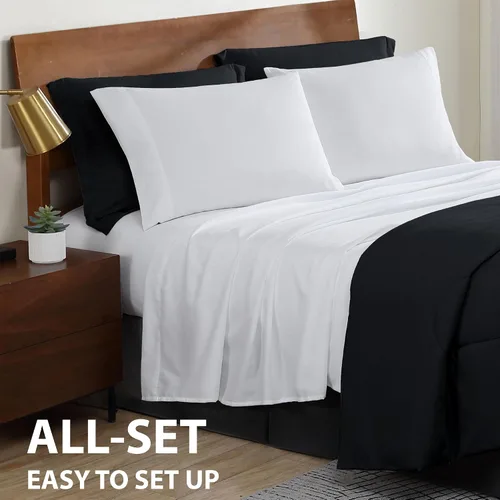 Miniatura 3 de Cathay Home Basic Bedding Home Essential - Juego de ropa de cama de microfibra ultrasuave y ligera, resistente a las arrugas, 6 piezas