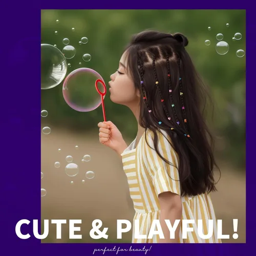 Miniatura 4 de Teenitor 2000 ligas para el pelo de niños pequeños, bandas elásticas de goma para el pelo de bebé, lazos para el pelo multicolor para niñas B