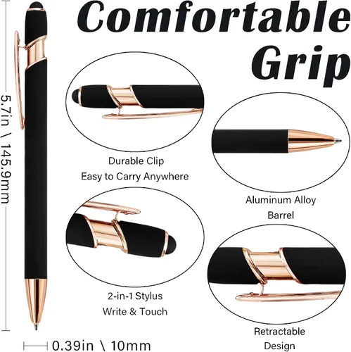 Miniatura 5 de Bolígrafos personalizados a granel, bolígrafos personalizados con nombre/logotipo en ambos lados, regalo de tinta negra, bolígrafo grabado con lápiz