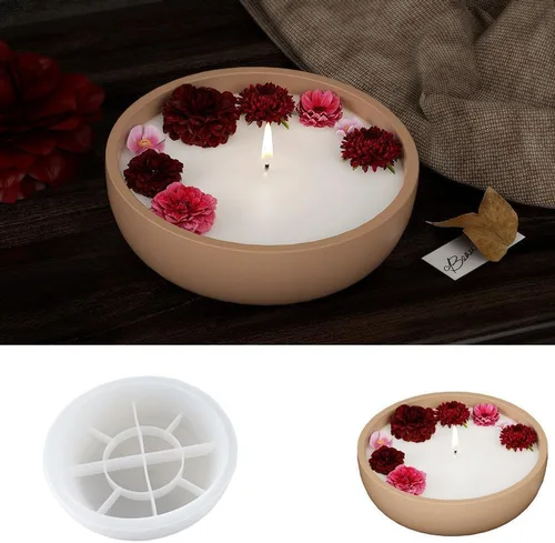 Molde de silicona grande para tazón, moldes de silicona para cemento de resina, molde de almacenamiento de contenedores grandes, soporte para velas,