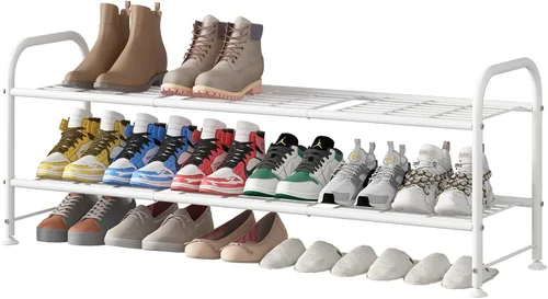 Miniatura 13 de LINZINAR Zapatero de 2 niveles organizador de almacenamiento para armario entrada metal negro