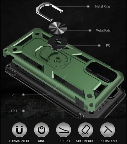 Miniatura 4 de Yiakeng Funda para Samsung Galaxy S20 FE, funda Galaxy S20 FE 5G con protector de pantalla HD, fundas protectoras de grado militar con anillo