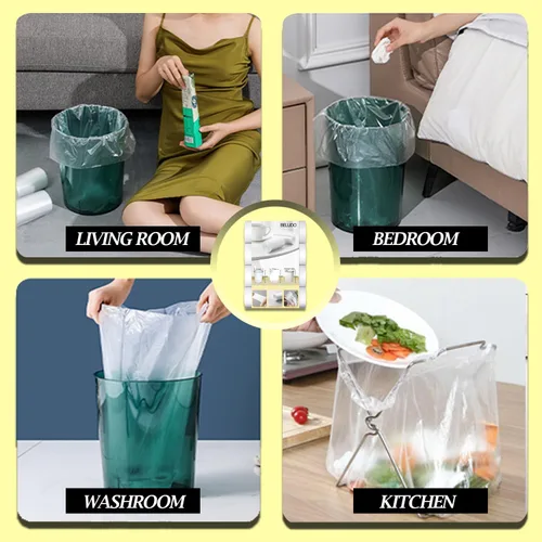 Miniatura 5 de Bolsas de basura pequeñas de 4 galones, 220 unidades, bolsas de basura transparentes para baño, cocina, dormitorio, bolsas de basura de 5 galones
