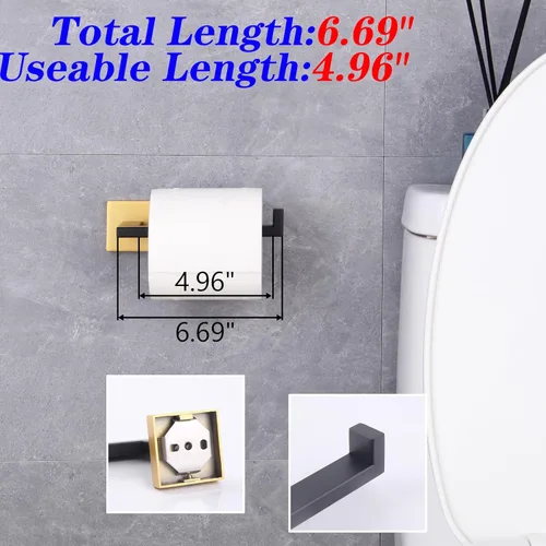Miniatura 2 de GERZWY Soporte de papel higiénico de baño Dispensador de papel higiénico de acero inoxidable Soporte de rollo de pañuelos Soporte de pared