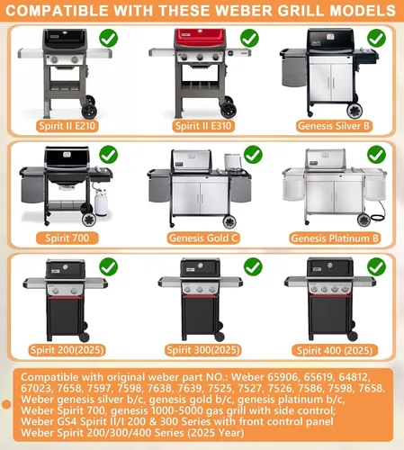 Miniatura 2 de 7658 Inserto de plancha para inserto de sartén Weber Spirit 2 Piezas de repuesto para Weber GS4 Spirit II/I 200 y 300 y Spirit 200/300/400 SER