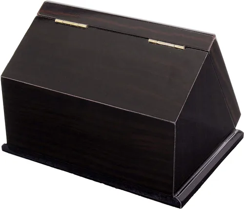 Miniatura 7 de Vitrina de anillo de campeonato, caja de madera para anillos deportivos (16 ranuras, inclinada, negro)
