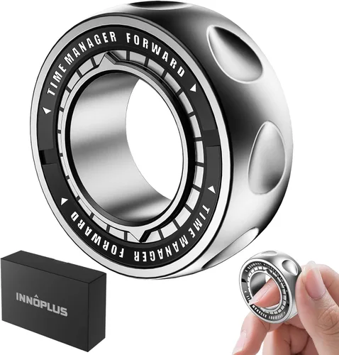 Miniatura 9 de Fidget Spinners, Fidget Spinner para adultos, juguete para aliviar el estrés y la ansiedad TDAH, juguete giratorio de mano de metal con luz Gris