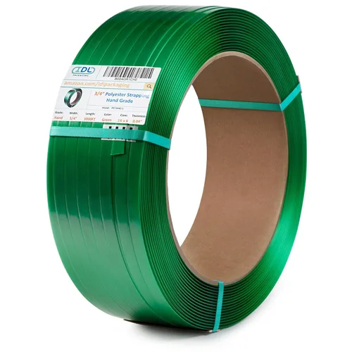 Miniatura 14 de IDL Packaging Rollo de flejado de poliéster (PET) de 1/2" x 0.025" x 3440' de tamaño de núcleo de 8" x 8", resistencia a la rotura de 780 libras