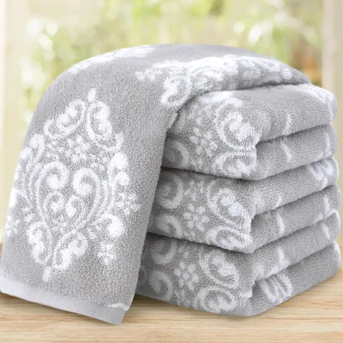 Toallas de mano para baño, 16 x 27 pulgadas, algodón, de secado rápido, ligeras, suaves, absorbentes, juego de 4 toallas de mano de baño grises,