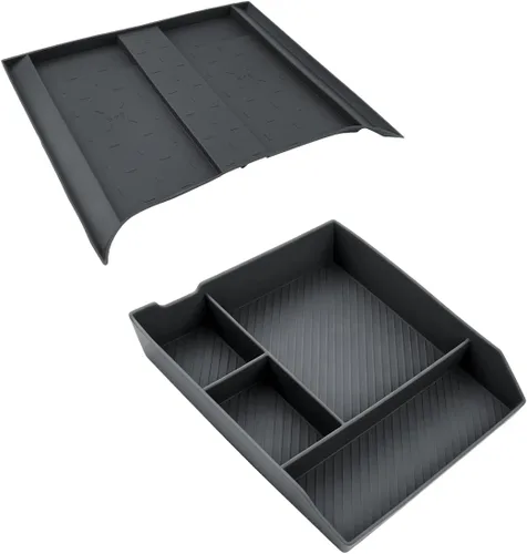 Miniatura 11 de SKTU para 2022 2023 Chevrolet Bolt EUV EV Organizador de consola central inserto de ABS negro, bandeja de materiales, reposabrazos, caja de 2022
