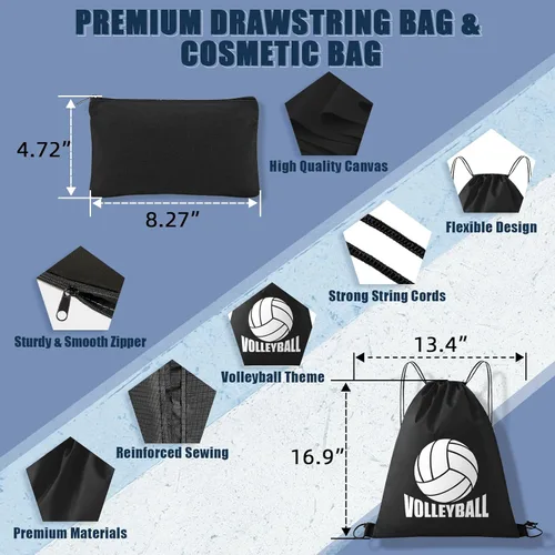 Miniatura 6 de Rodilleras de voleibol, mangas para brazos de voleibol, juego de accesorios de voleibol UMACWIN con rodilleras, almohadillas para brazos, banda