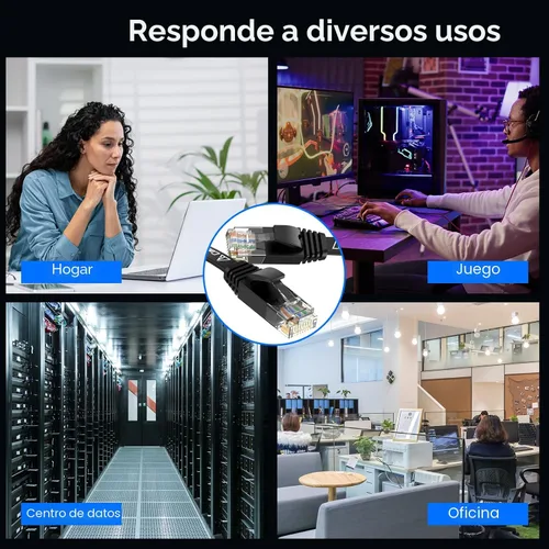 Miniatura 9 de Cable Ethernet Cat 6 de 100 pies, para interiores y exteriores, red de Internet de alta velocidad de 10 Gbps, cable de conexión Ethernet plano