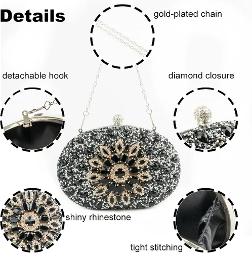 Miniatura 2 de Bolso de mano para mujer, bolso de mano para boda, fiesta, graduación, fin de semana, cóctel, regreso a casa, regalos para mujeres
