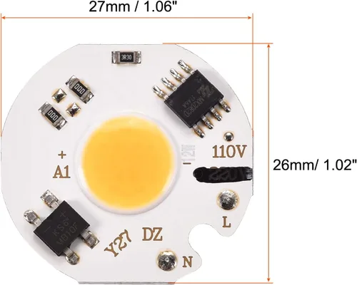 Miniatura 2 de MECCANIXITY Bombilla LED de chip 110 V 12 W blanco cálido 3000-3200 K sin conductor de alta potencia Floodlight Módulo de lámpara de aluminio Junta