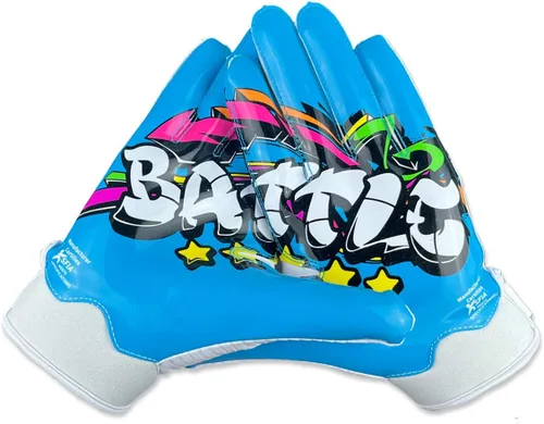 Miniatura 36 de Battle Sports - Guantes de fútbol americano para receptor abierto con dorso de mano, ultraadherentes y con agarre, antideslizantes, para adultos
