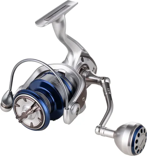 Miniatura 9 de Carrete de pesca giratorio para agua salada, 13+1BB, carretes de pesca ultra suaves para agua salada, potente freno de carbono, bobina y mango