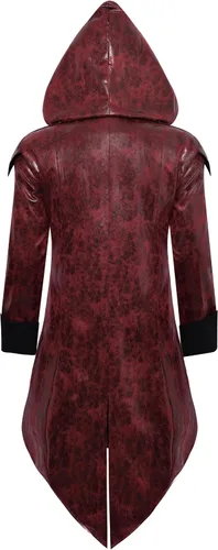 Miniatura 2 de Chaqueta steampunk de piel sintética para hombre, estilo medieval gótico, victoriano, abrigo de vampiro