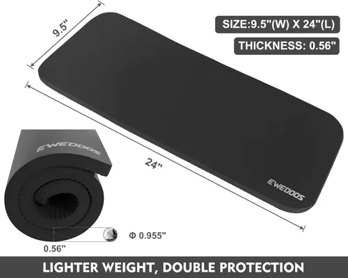 Miniatura 5 de Ewedoos Rodillera de yoga – Alfombrilla antideslizante para ejercicios de suelo – Accesorio para esterilla de yoga Negro