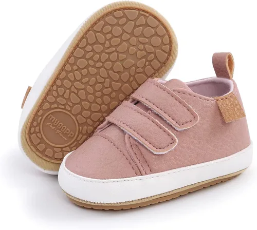 BABSMULY Baby Boys Girls Shoes Non-Slip Rubber Sole High-Top PU Leather Sneakers Infant First Walking Shoes Toddler Crib Shoes Newborn Loafers Flats