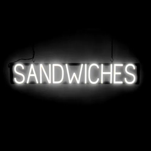 Miniatura 20 de SpellBrite DELI Sign Letrero relacionado con delicatessen con aspecto neón, fuente de luz LED azul 13.4 x 6.3 pulgadas