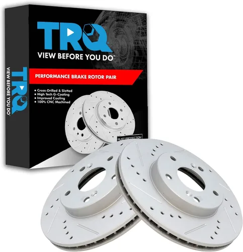 Miniatura 199 de TRQ Juego de rotores de freno de rendimiento trasero con revestimiento G premium compatible con Mazda 6 2014-2021