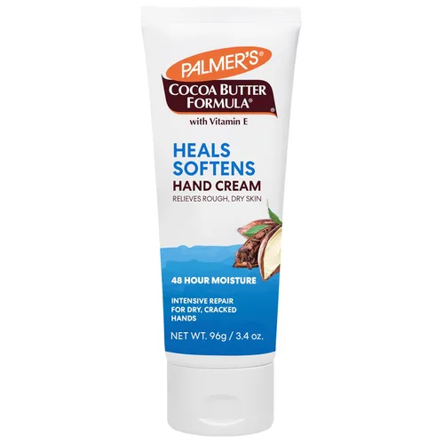 Palmer's - Crema de manos con fórmula de manteca de cacao para piel seca y agrietada. Loción de manos de tamaño para viajes, 3.4 onzas