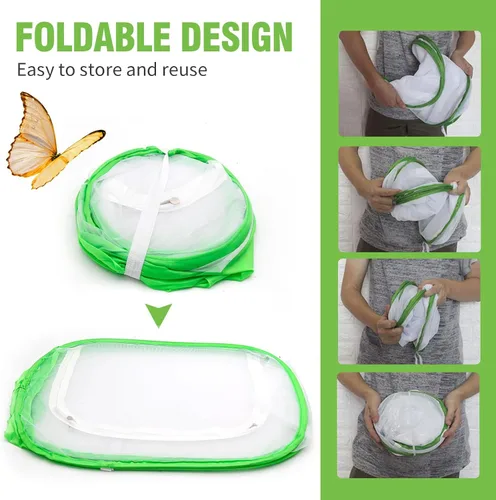 Miniatura 4 de EATAKWARD Recinto de malla para plantas, 15.7 x 15.7 x 2 pulgadas, jaula plegable de malla para cría, cubierta de plantas de tienda de cultivo