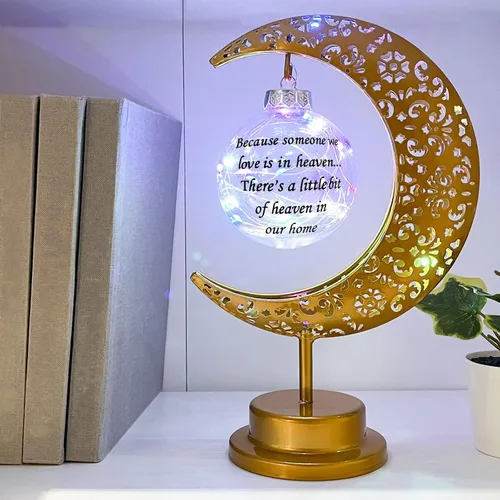 Miniatura 9 de Linterna de simpatía - Recuerdo de luna por la pérdida de un ser querido; regalo de duelo en honor a la madre, padre - Condolencias funerarias