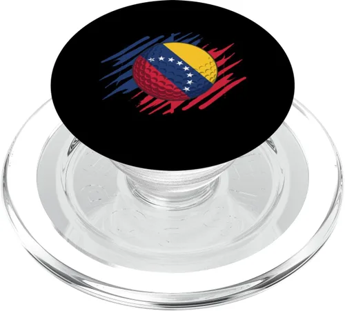 Golf Ball With The Flag Of Venezuela PopSockets MagSafe PopGrip for iPhone