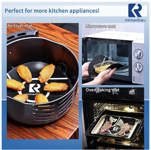Miniatura 5 de KitchenRaku Tapete para placa de inducción, cubierta superior redonda para estufa, utilizable como tapete para microondas
