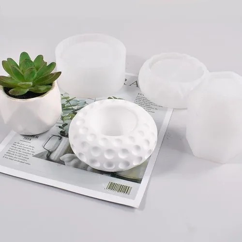 Miniatura 3 de Molde redondo de silicona para maceta de resina epoxi, hormigón, arcilla, suculenta, plantador, tazón, miniatura, jardín, bonsái Lunares