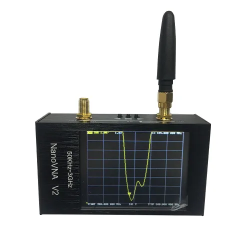 Miniatura 4 de NanoVNA V2 2.8 '' 3G SAA2 Analizador de red vectorial 10KHz ~ 3GHz onda corta HF VHF UHF Antena Duplexor Filtro Aluminio Shell Baterry VSWR Fase