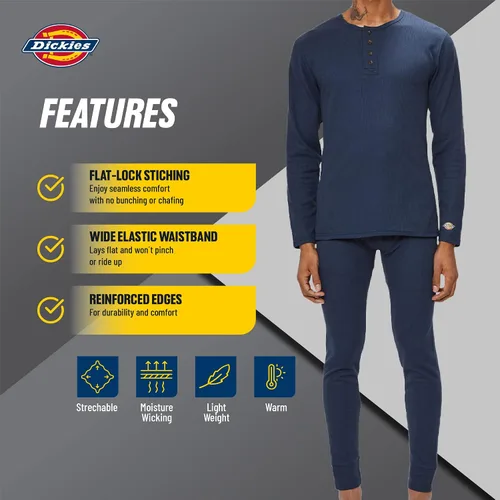 Miniatura 5 de Dickies Conjunto de ropa interior térmica para hombre, 2 piezas, capa base para clima frío para hombre